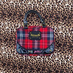 Betsey Johnson y2k plaid makeup bag